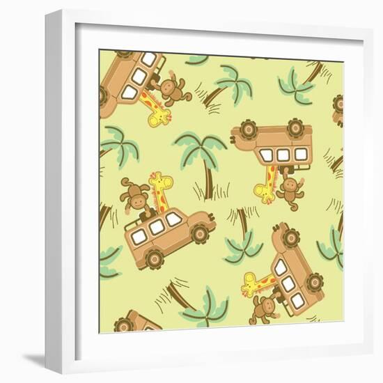 On Safari Seamless Pattern-Adam Fahey-Framed Art Print