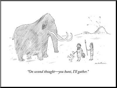On Second Thought You Hunt I Ll Gather New Yorker Cartoon Premium Giclee Print Michael Maslin Art Com