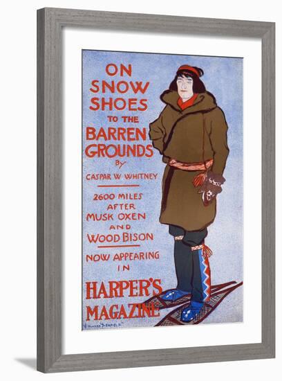 On Snow Shoes to the Barren Grounds by Caspar W. Whitney. 2600 Miles after Musk Oxen and Wood Bison-Edward Penfield-Framed Art Print