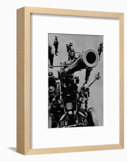 On target! - A 3.7 inch gun detachment at battle practice, 1943-Unknown-Framed Photographic Print