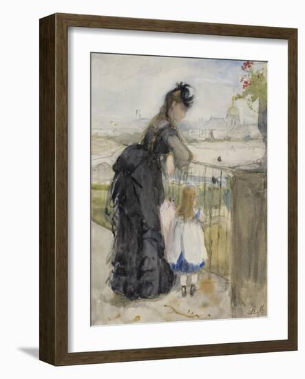 On the Balcony, 1871-72-Berthe Morisot-Framed Giclee Print
