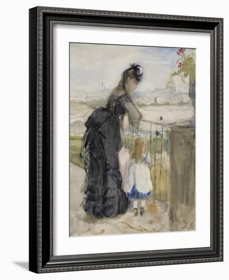 On the Balcony, 1871-72-Berthe Morisot-Framed Giclee Print