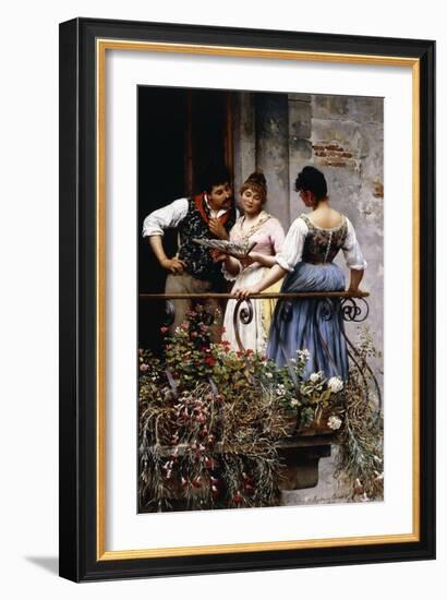 On the Balcony, 1889-Eugen Von Blaas-Framed Giclee Print