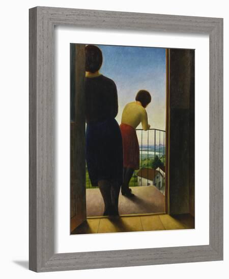 On the Balcony, 1927-Georg Schrimpf-Framed Giclee Print