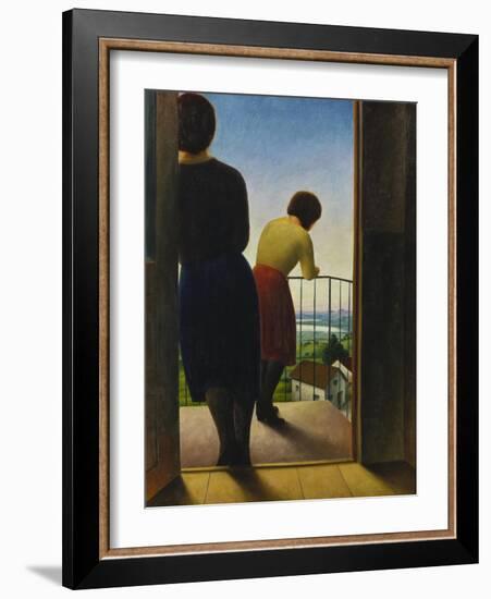 On the Balcony, 1927-Georg Schrimpf-Framed Giclee Print