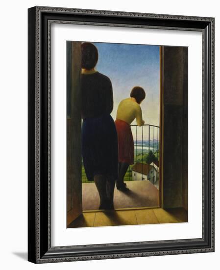 On the Balcony, 1927-Georg Schrimpf-Framed Giclee Print