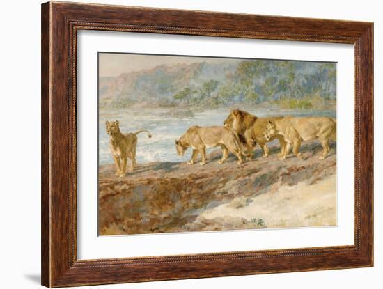 On the Bank of an African River, 1918-Briton Riviere-Framed Giclee Print