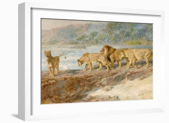 On the Bank of an African River, 1918-Briton Riviere-Framed Giclee Print