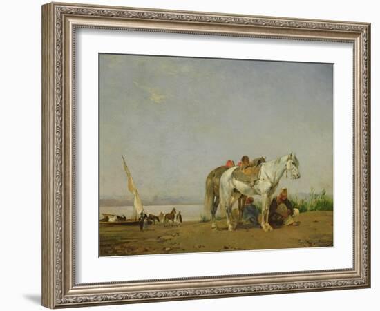 On the Bank of the Nile, 1871-Eugene Fromentin-Framed Giclee Print