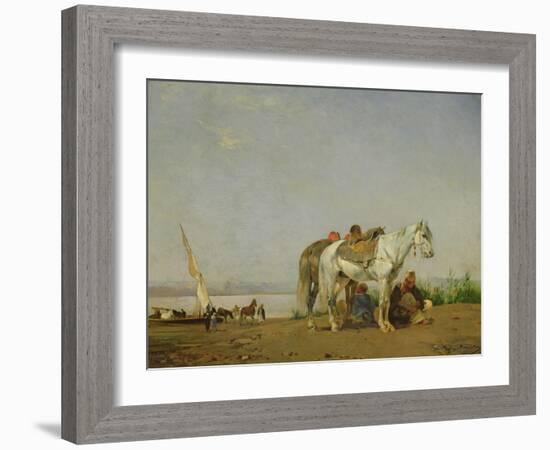 On the Bank of the Nile, 1871-Eugene Fromentin-Framed Giclee Print