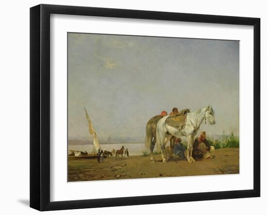 On the Bank of the Nile, 1871-Eugene Fromentin-Framed Giclee Print