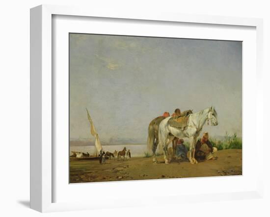 On the Bank of the Nile, 1871-Eugene Fromentin-Framed Giclee Print