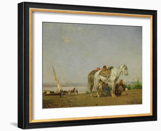 On the Bank of the Nile, 1871-Eugene Fromentin-Framed Giclee Print