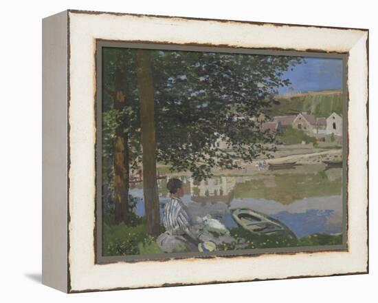 On the Bank of the Seine, Bennecourt, 1868-Claude Monet-Framed Premier Image Canvas