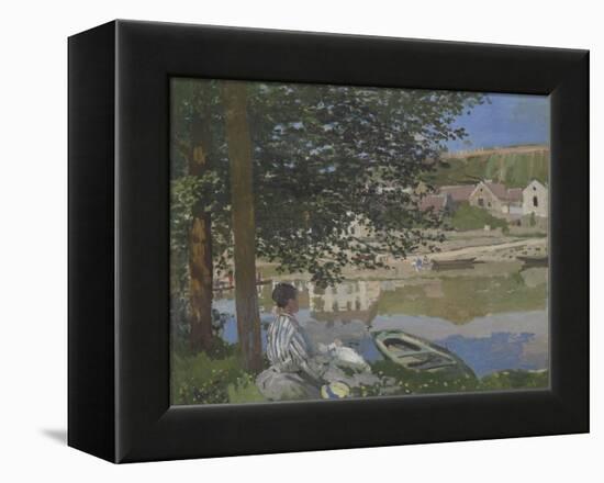 On the Bank of the Seine, Bennecourt, 1868-Claude Monet-Framed Premier Image Canvas