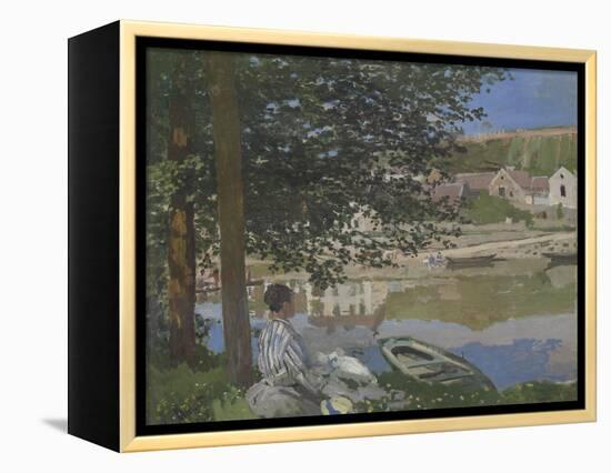 On the Bank of the Seine, Bennecourt, 1868-Claude Monet-Framed Premier Image Canvas