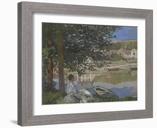 On the Bank of the Seine, Bennecourt, 1868-Claude Monet-Framed Giclee Print