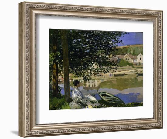 On the Bank of the Seine, Bennecourt, 1868-Claude Monet-Framed Art Print