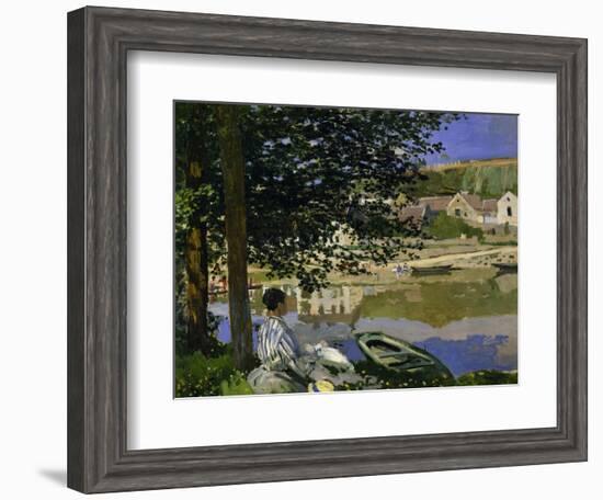 On the Bank of the Seine, Bennecourt, 1868-Claude Monet-Framed Art Print