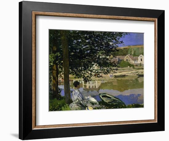 On the Bank of the Seine, Bennecourt, 1868-Claude Monet-Framed Art Print