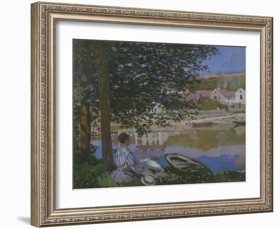 On the Bank of the Seine, Bennecourt, 1868-Claude Monet-Framed Art Print