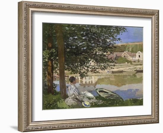 On the Bank of the Seine, Bennecourt, 1868-Claude Monet-Framed Giclee Print