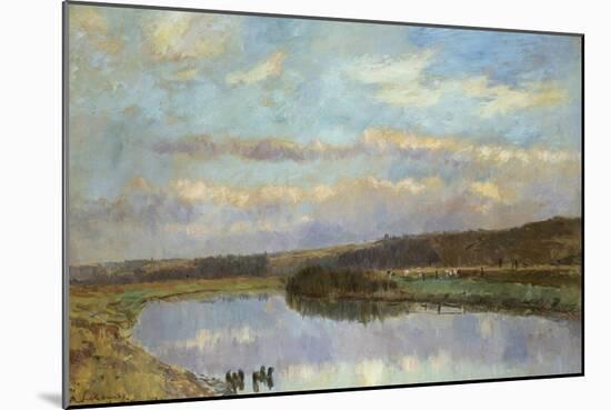 On the Banks of the Dardent at Veullettes-Albert-Charles Lebourg-Mounted Giclee Print