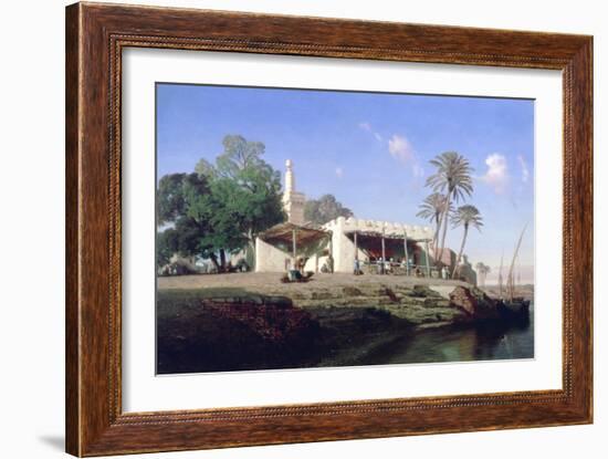 On the Banks of the Nile, 19th Century-Prosper Georges Antoine Marilhat-Framed Giclee Print