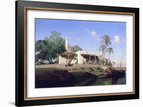 On the Banks of the Nile, 19th Century-Prosper Georges Antoine Marilhat-Framed Giclee Print