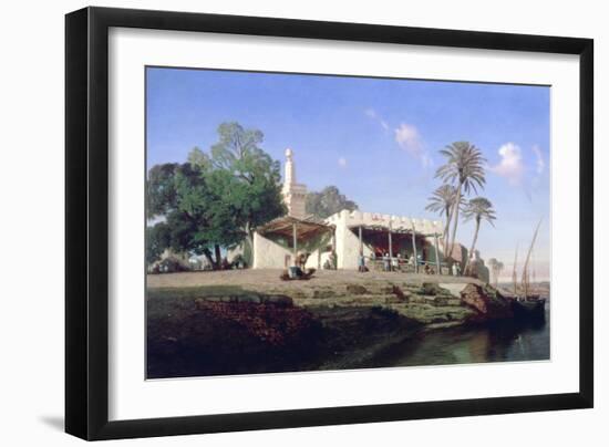 On the Banks of the Nile, 19th Century-Prosper Georges Antoine Marilhat-Framed Giclee Print