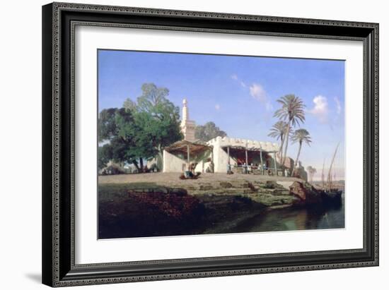 On the Banks of the Nile, 19th Century-Prosper Georges Antoine Marilhat-Framed Giclee Print