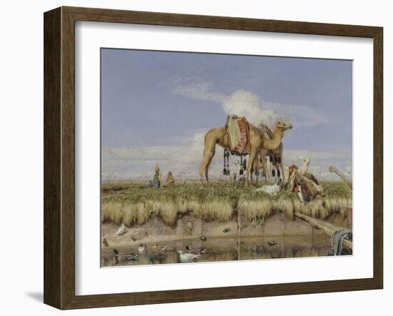 On the Banks of the Nile, Upper Egypt, 1876-John Frederick Lewis-Framed Giclee Print