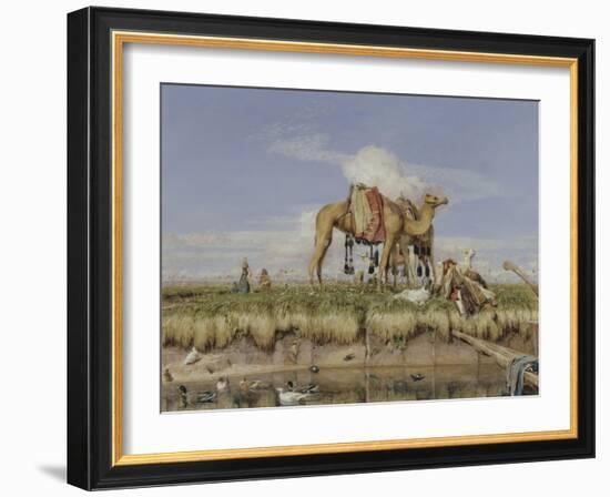 On the Banks of the Nile, Upper Egypt, 1876-John Frederick Lewis-Framed Giclee Print