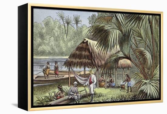 On the Banks of the Oyapock River, French Guiana-null-Framed Premier Image Canvas