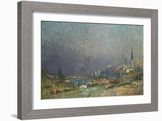 On the Banks of the River-Eugène Boudin-Framed Giclee Print