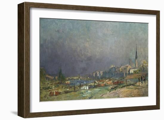 On the Banks of the River-Eugène Boudin-Framed Giclee Print