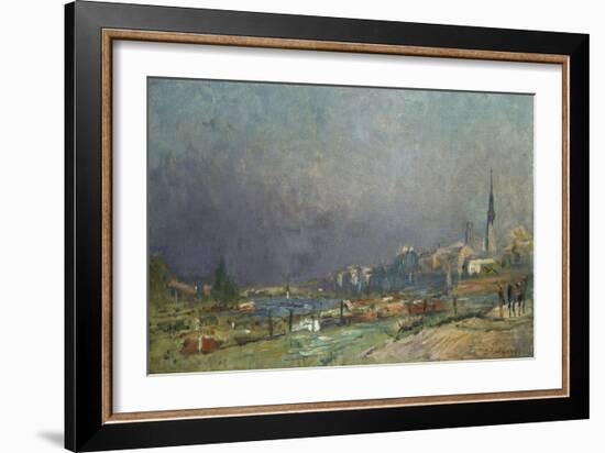 On the Banks of the River-Eugène Boudin-Framed Giclee Print