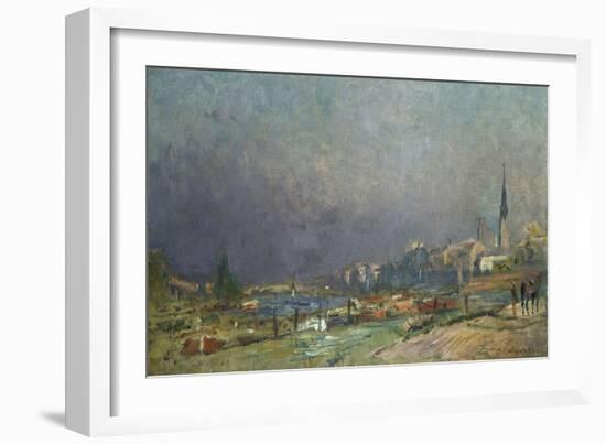 On the Banks of the River-Eugène Boudin-Framed Giclee Print