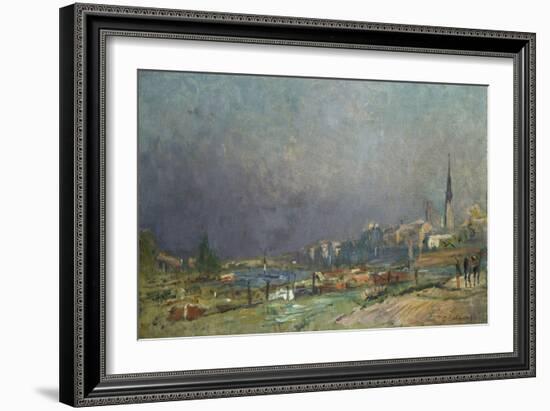 On the Banks of the River-Eugène Boudin-Framed Giclee Print