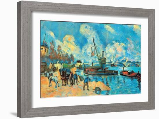 On the Banks of the Sein at Bercy-Paul C?zanne-Framed Art Print