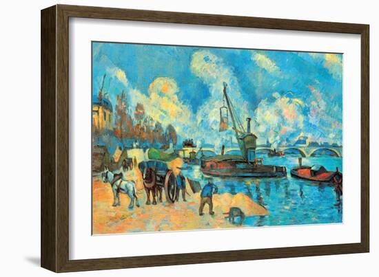 On the Banks of the Sein at Bercy-Paul C?zanne-Framed Art Print