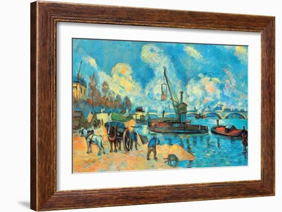 On the Banks of the Sein at Bercy-Paul C?zanne-Framed Art Print