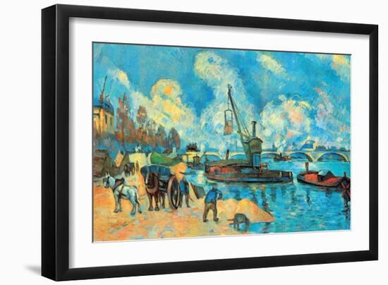 On the Banks of the Sein at Bercy-Paul C?zanne-Framed Art Print