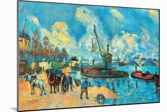 On the Banks of the Sein at Bercy-Paul C?zanne-Mounted Art Print