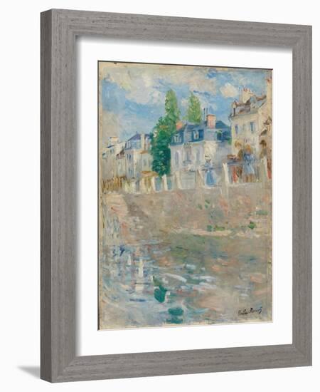 On the Banks of the Seine at Bougival, 1883 (Oil on Canvas)-Berthe Morisot-Framed Giclee Print