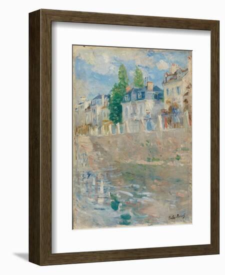 On the Banks of the Seine at Bougival, 1883 (Oil on Canvas)-Berthe Morisot-Framed Giclee Print