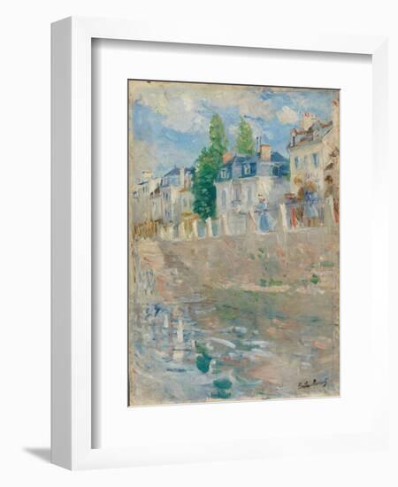 On the Banks of the Seine at Bougival, 1883 (Oil on Canvas)-Berthe Morisot-Framed Giclee Print