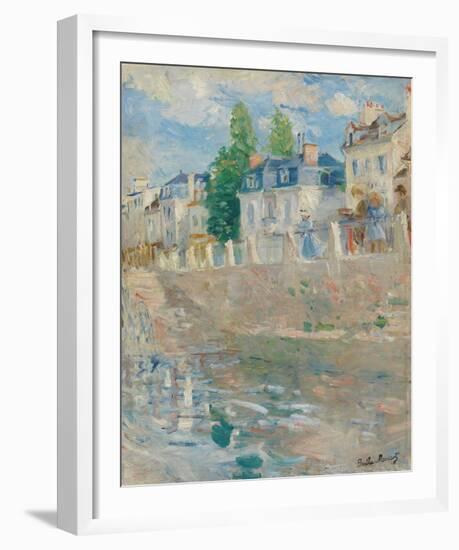 On the Banks of the Seine at Bougival-Berthe Morisot-Framed Giclee Print
