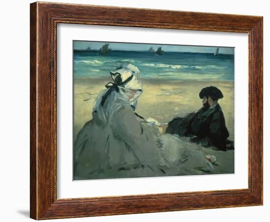 On the Beach. 1873-Edouard Manet-Framed Giclee Print