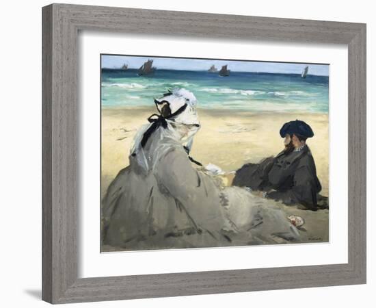 On the Beach, 1873-Edouard Manet-Framed Giclee Print